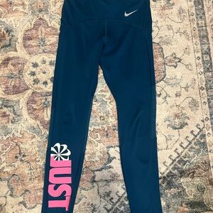 Nike Kids Dark Blue Leggings with Pink Just Do It